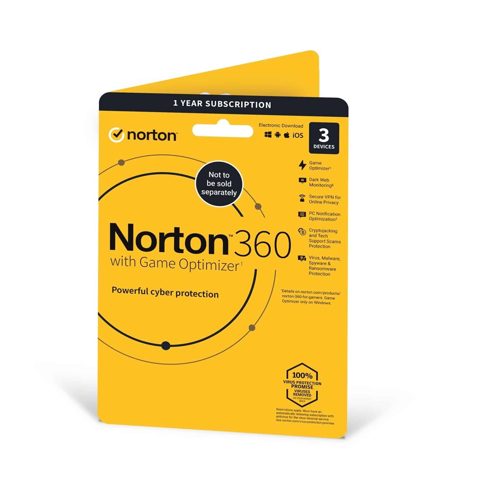 Norton 360 with Game Optimizer 2022, Antivirus for 3 Devices, 1-year  subscription Includes VPN, Dark Web Monitoring, Password Manager, 50GB of  Cloud Storage, PC/Mac/iOS/Android, Activation Code by email - ESD - Wildkat